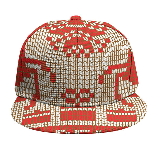 Xmas Deer Knitted Print Snapback Cap