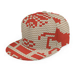 Xmas Deer Knitted Print Snapback Cap