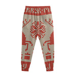 Xmas Deer Knitted Print Sweatpants