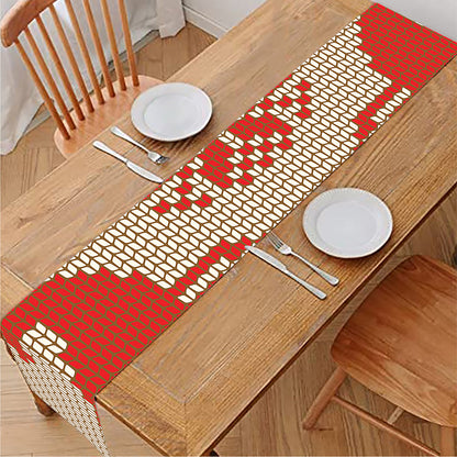 Xmas Deer Knitted Print Table Runner