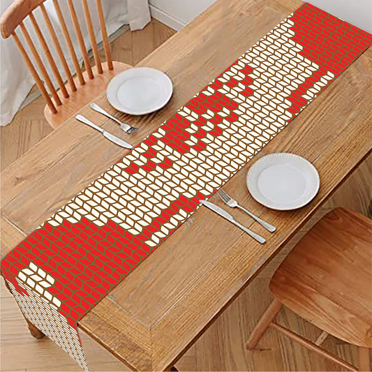 Xmas Deer Knitted Print Table Runner