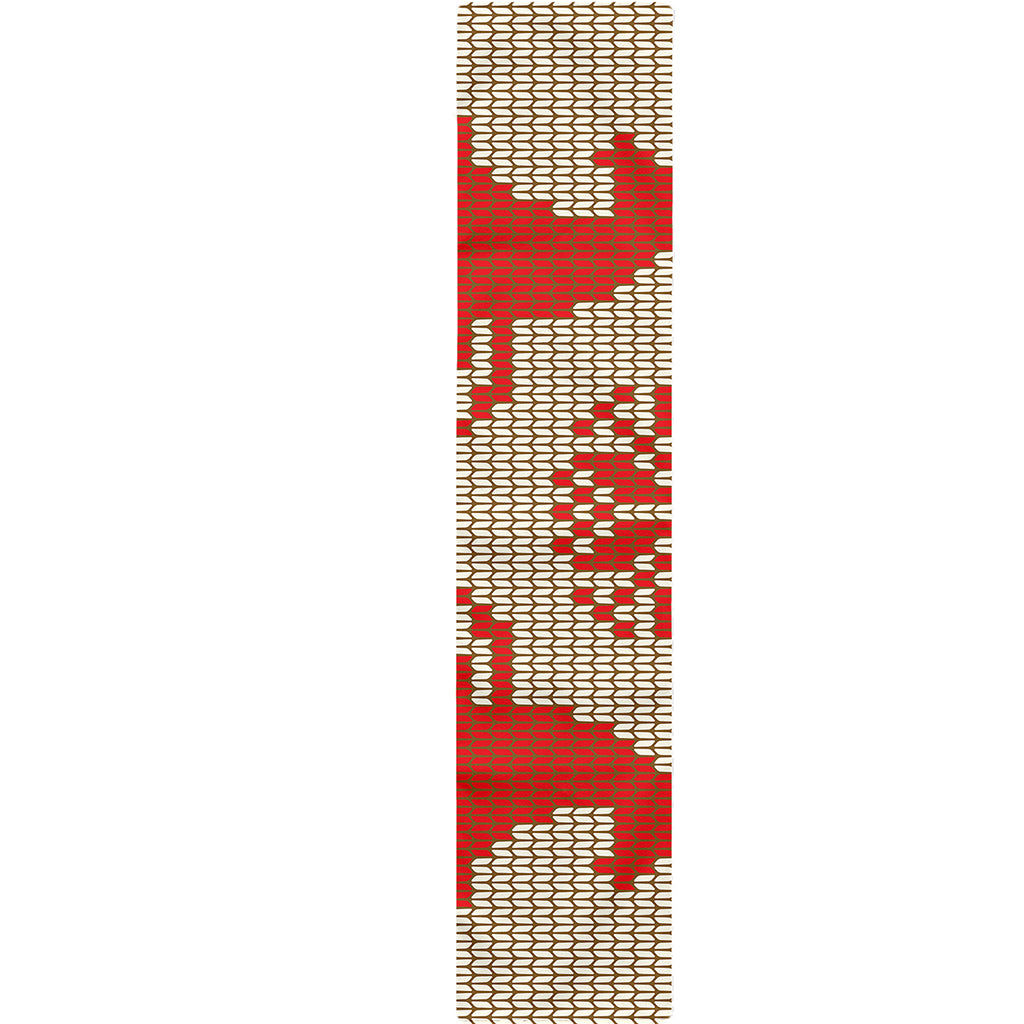Xmas Deer Knitted Print Table Runner