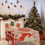Xmas Deer Knitted Print Tablecloth