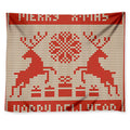 Xmas Deer Knitted Print Tapestry