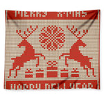 Xmas Deer Knitted Print Tapestry