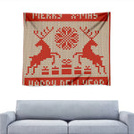Xmas Deer Knitted Print Tapestry