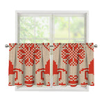 Xmas Deer Knitted Print Tier Curtains