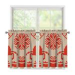 Xmas Deer Knitted Print Tier Curtains