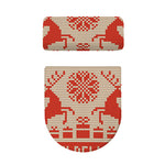 Xmas Deer Knitted Print Toilet Lid And Tank Cover Set