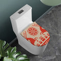 Xmas Deer Knitted Print Toilet Lid Cover
