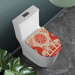 Xmas Deer Knitted Print Toilet Lid Cover