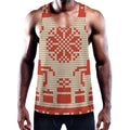 Xmas Deer Knitted Print Men's Workout Tank Top