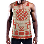 Xmas Deer Knitted Print Training Tank Top