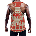 Xmas Deer Knitted Print Training Tank Top