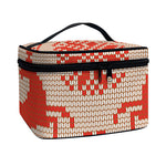 Xmas Deer Knitted Print Travel Makeup Bag