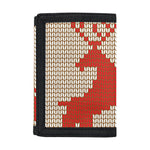 Xmas Deer Knitted Print Trifold Wallet