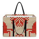 Xmas Deer Knitted Print Utility Tote Bag