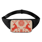 Xmas Deer Knitted Print Waist Bag