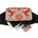 Xmas Deer Knitted Print Waist Bag