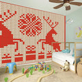 Xmas Deer Knitted Print Wall Sticker