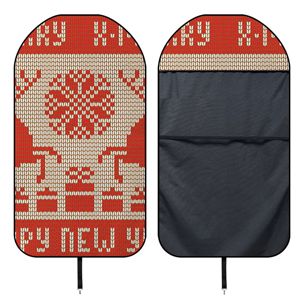 Xmas Deer Knitted Print Waterproof Car Seat Cover