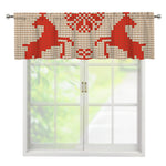 Xmas Deer Knitted Print Window Valance