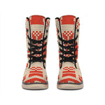 Xmas Deer Knitted Print Winter Boots