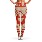 Xmas Deer Knitted Print Women's Leggings