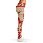 Xmas Deer Knitted Print Women's Leggings