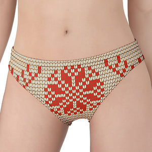 Xmas Deer Knitted Print Women's Panties