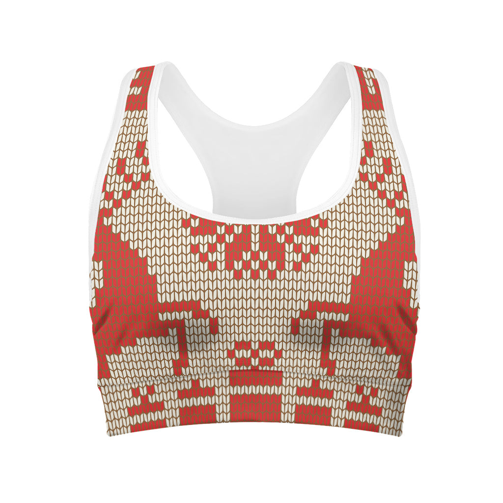 Christmas Deer Pattern Print Women's Sports Bra – GearFrost