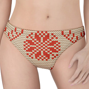 Xmas Deer Knitted Print Women's Thong