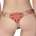 Xmas Deer Knitted Print Women's Thong