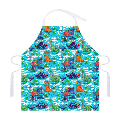 Xmas Dinosaur Pattern Print Adjustable Apron