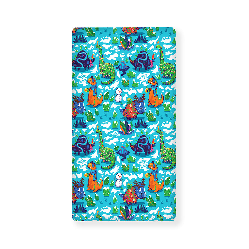 Xmas Dinosaur Pattern Print Baby Crib Sheet
