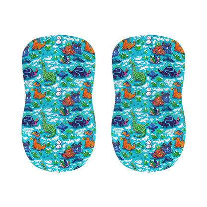 Xmas Dinosaur Pattern Print Bar Stool Covers