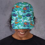 Xmas Dinosaur Pattern Print Baseball Cap