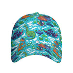 Xmas Dinosaur Pattern Print Baseball Cap