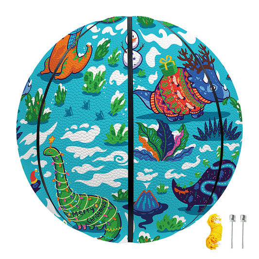 Xmas Dinosaur Pattern Print Basketball