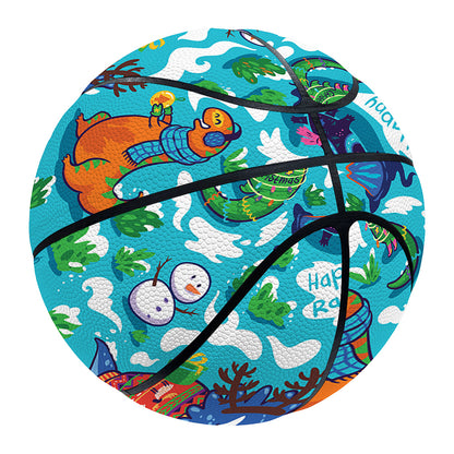 Xmas Dinosaur Pattern Print Basketball