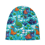 Xmas Dinosaur Pattern Print Beanie