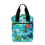 Xmas Dinosaur Pattern Print Bible Tote Bag
