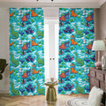 Xmas Dinosaur Pattern Print Dimout Pencil Pleat Curtains