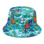 Xmas Dinosaur Pattern Print Bucket Hat