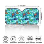 Xmas Dinosaur Pattern Print Car Windshield Sun Shade