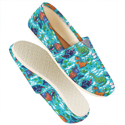 Xmas Dinosaur Pattern Print Casual Shoes