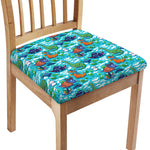 Xmas Dinosaur Pattern Print Chair Cushion Cover