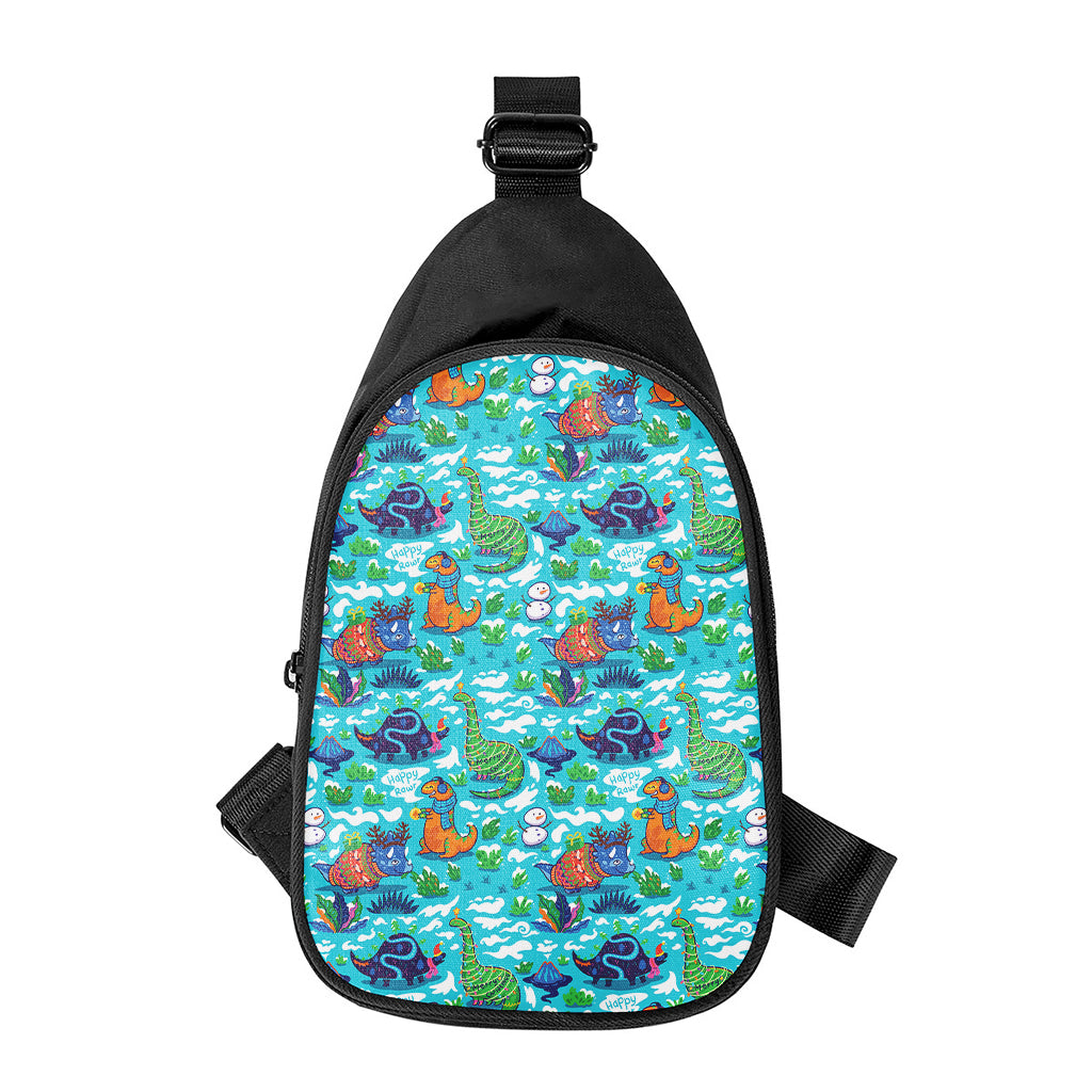 Xmas Dinosaur Pattern Print Chest Bag