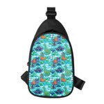 Xmas Dinosaur Pattern Print Chest Bag
