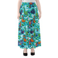 Xmas Dinosaur Pattern Print Chiffon Maxi Skirt